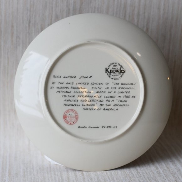 ✨Vintage✨ Norman Rockwell Collector Plate, The Gourmet - Picture 4 of 5